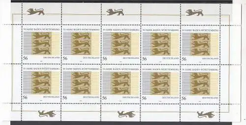 Bundesrep. Deutschland 2002 Nr Zehnerbogen 2248 Postfrisch / **