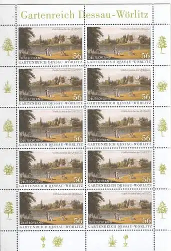 Bundesrep. Deutschland 2002 Nr Zehnerbogen 2253 Postfrisch / **