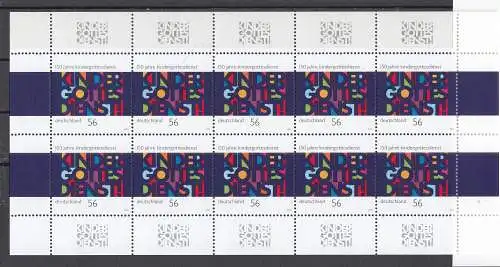 Bundesrep. Deutschland 2002 Nr Zehnerbogen 2256 Postfrisch / **
