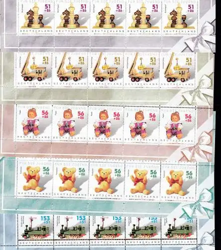 Bundesrep. Deutschland 2002 Nr Zehnerbogen 2260/64 Postfrisch / **