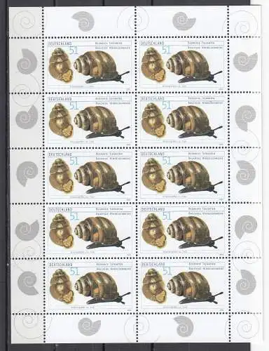 Bundesrep. Deutschland 2002 Nr Zehnerbogen 2265 Postfrisch / **