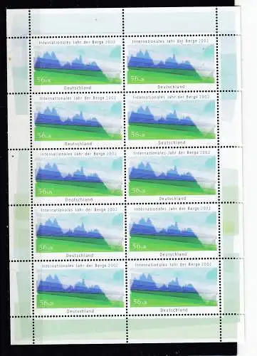 Bundesrep. Deutschland 2002 Nr Zehnerbogen 2231 Postfrisch / **