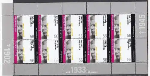 Bundesrep. Deutschland 2002 Nr Zehnerbogen 2233 Postfrisch / **