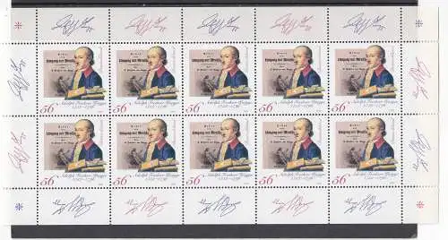 Bundesrep. Deutschland 2002 Nr Zehnerbogen 2241 Postfrisch / **