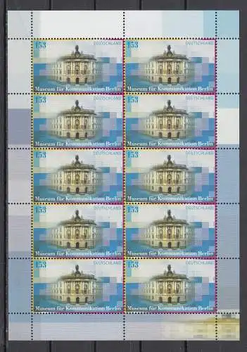 Bundesrep. Deutschland 2002 Nr Zehnerbogen 2276 Postfrisch / **