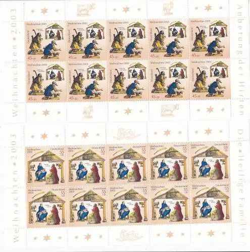 Bundesrep. Deutschland 2002 Nr Zehnerbogen 2369/70 Postfrisch / **