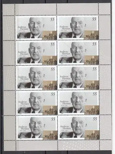 Bundesrep. Deutschland 2002 Nr Zehnerbogen 2354 Postfrisch / **