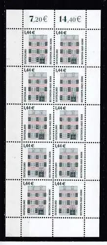Bundesrep. Deutschland  Nr Zehnerbogen 2306 Postfrisch / **