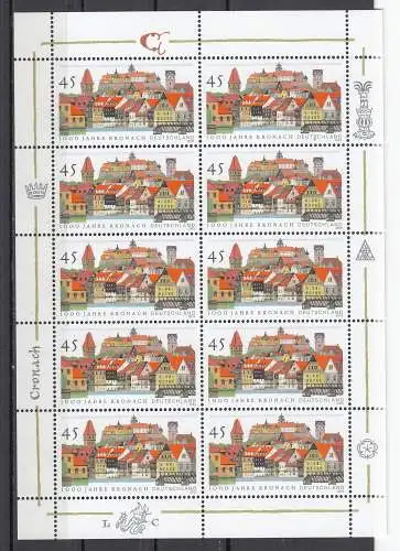 Bundesrep. Deutschland  Nr Zehnerbogen 2309 Postfrisch / **