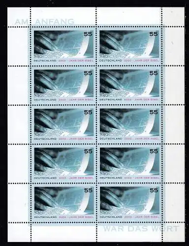Bundesrep. Deutschland  Nr Zehnerbogen 2312 Postfrisch / **