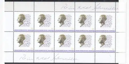 Bundesrep. Deutschland  Nr Kleinbogen 2339 Postfrisch / **