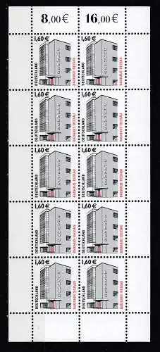 Bundesrep. Deutschland  Nr Kleinbogen 2302 Postfrisch / **