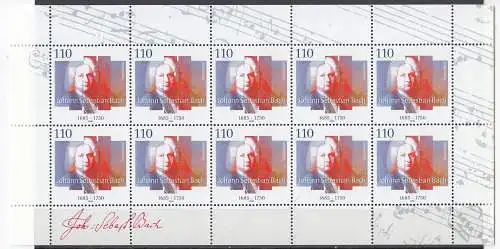 Bundesrep. Deutschland  Nr Kleinbogen 2126 Postfrisch / **