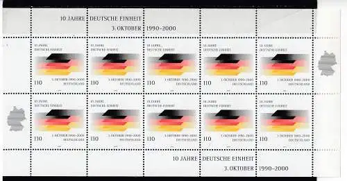 Bundesrep. Deutschland  Nr Klinbogen 2142 Postfrisch / **