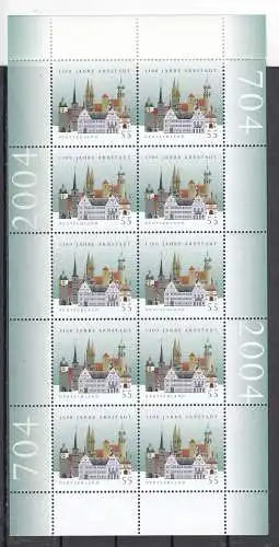 Bundesrep. Deutschland  Nr Kleinbogen 2388 Postfrisch / **
