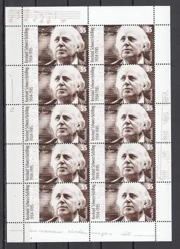 Bundesrep. Deutschland  Nr Kleinbogen 2399 Postfrisch / **