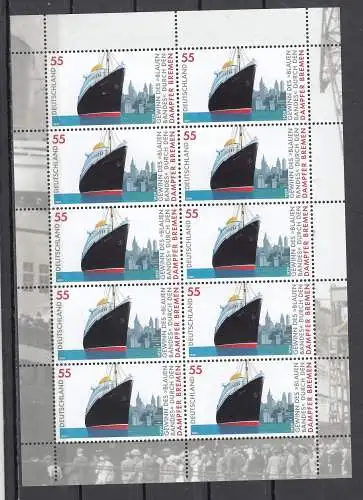 Bundesrep. Deutschland  Nr Kleinbogen 2412 Postfrisch / **
