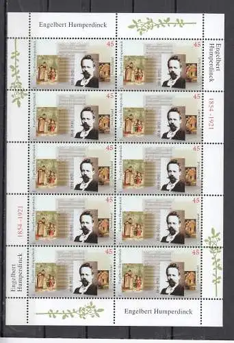Bundesrep. Deutschland  Nr Kleinbogen 2420 Postfrisch / **