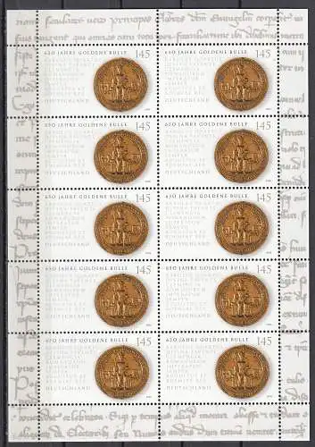 Bundesrep. Deutschland  Nr Kleinbogen 2511 Postfrisch / **