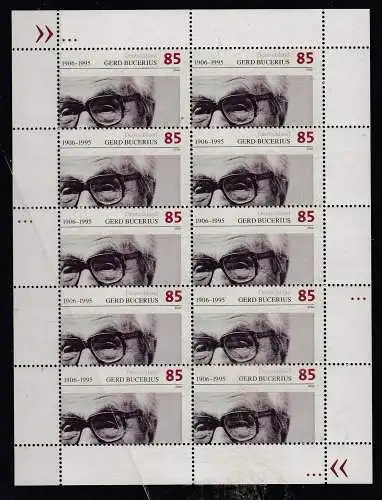 Bundesrep. Deutschland  Nr Kleinbogen 2538 Postfrisch / **