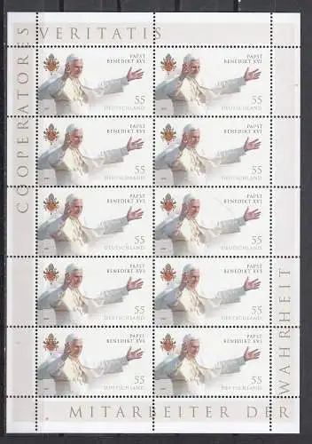 Bundesrep. Deutschland  Nr Kleinbogen 2599 Postfrisch / **