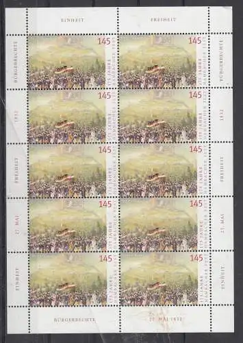Bundesrep. Deutschland  Nr Kleinbogen 2603 Postfrisch / **