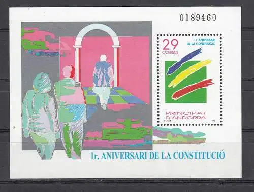 Andorra spanische Post  Nr Block 3 Postfrisch / **