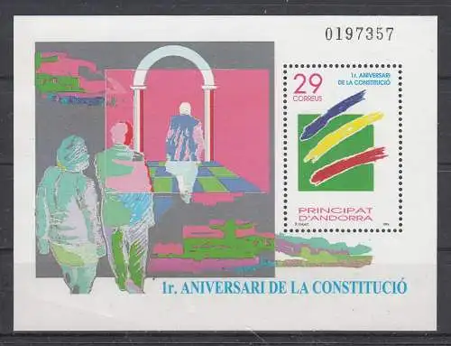 Andorra spanische Post  Nr Block 3 Postfrisch / **