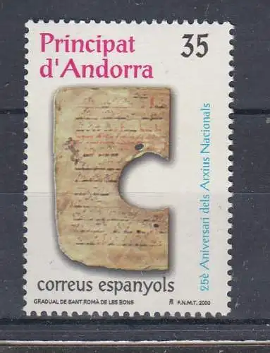 Andorra spanische Post  Nr 277 Postfrisch / **