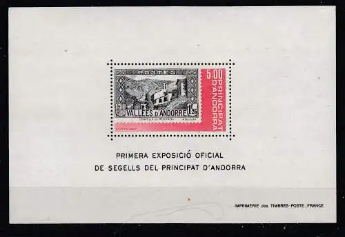 Andorra (franz.)  Nr Block 1 Postfrisch / **