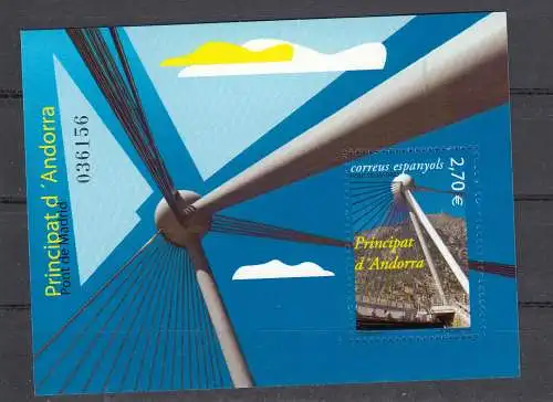 Andorra spanische Post  Nr Block 5 Postfrisch / **