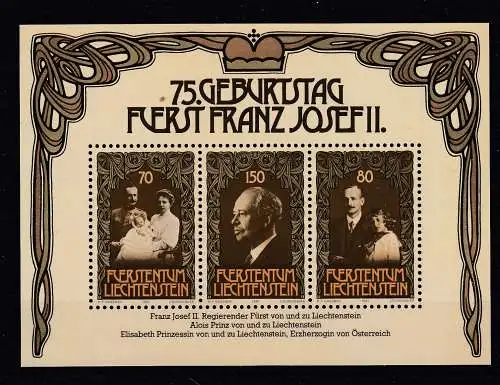 Liechtenstein  Nr Block 11 Postfrisch / **