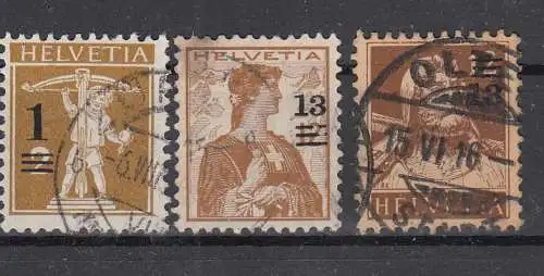 Schweiz  Nr 124/26 Gestempelt (Posten)