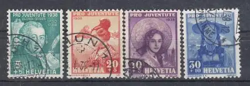 Schweiz  Nr 331/34 Gestempelt (Posten)