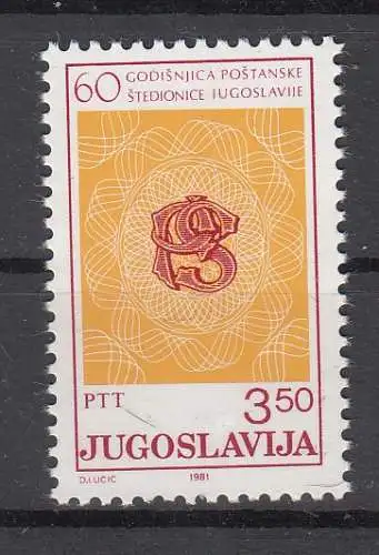 Jugoslawien  Nr 1906 Postfrisch / **