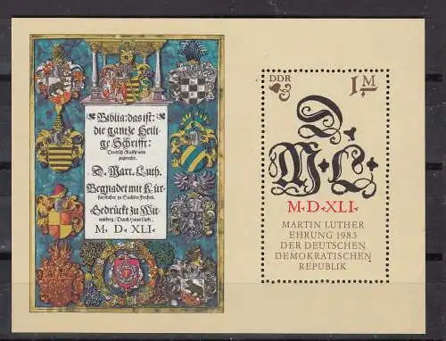 DDR  Nr Block 73 Postfrisch / **