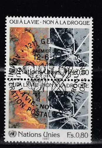 Vereinte Nationen Genf  Nr 156 senkr. Paar Gestempelt (Posten)