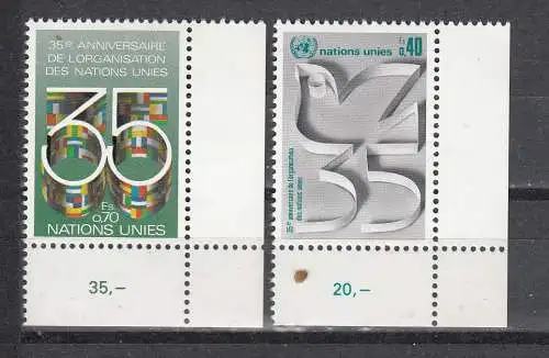 Vereinte Nationen Genf  Nr 92/93 A ER Postfrisch / **