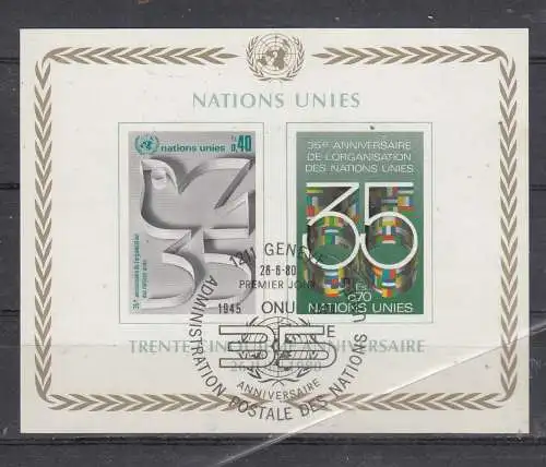 Vereinte Nationen Genf  Nr Block 2 Gestempelt (Posten)