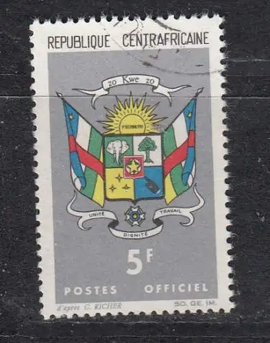 Zentralafrik. Rep. Dienstmarken  Nr 3 Gestempelt (Posten)