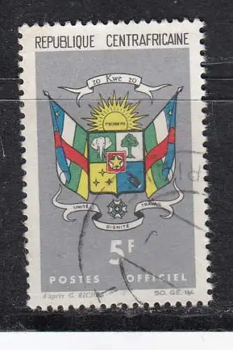 Zentralafrik. Rep. Dienstmarken  Nr 3 Gestempelt (Posten)