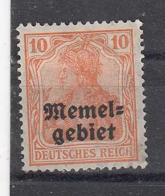 Memelgebiet  Nr 14 Falz / Gummimängel / *