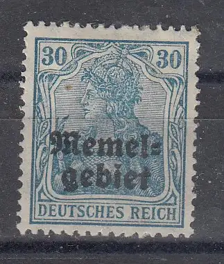 Memelgebiet  Nr 15 Falz / Gummimängel / *