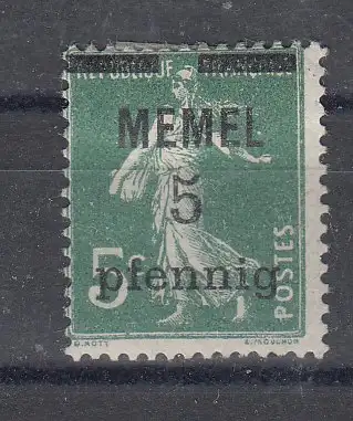 Memelgebiet  Nr 18 Falz / Gummimängel / *