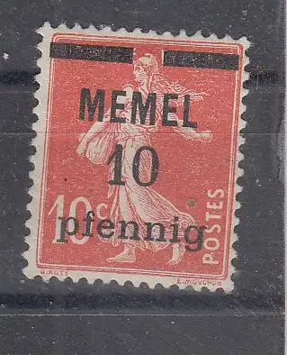 Memelgebiet  Nr 19 Falz / Gummimängel / *