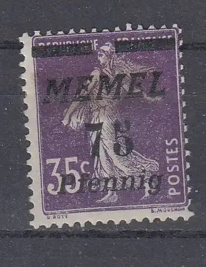 Memelgebiet  Nr 23 Falz / Gummimängel / *