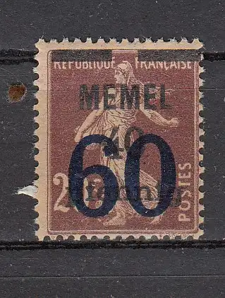 Memelgebiet  Nr 35 Falz / Gummimängel / *