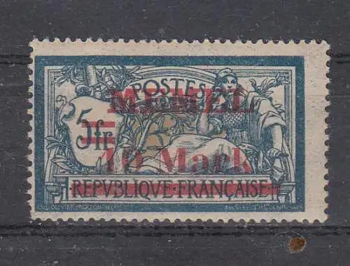 Memelgebiet  Nr 38 Falz / Gummimängel / *