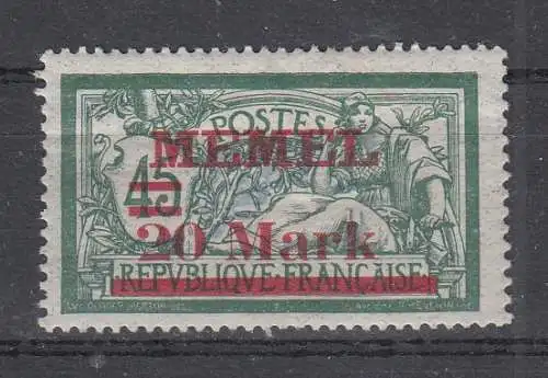 Memelgebiet  Nr 38 Falz / Gummimängel / *