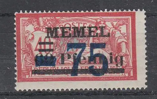 Memelgebiet  Nr 49 Falz / Gummimängel / *